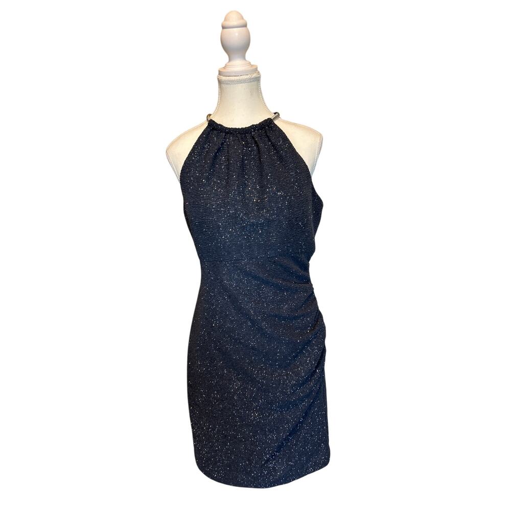 Eliza J |  Charcoal Gray  Cocktail Halter Dress | 8